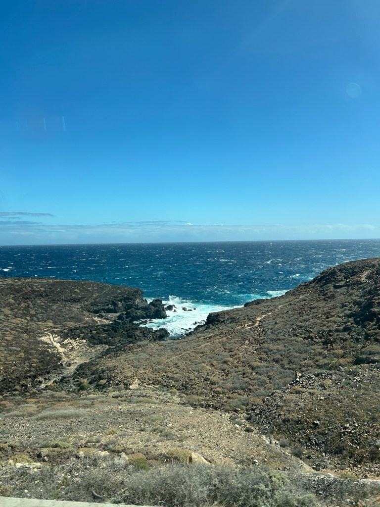 Coastline during our travel from Tenerife South Airport to the port of Santa Cruz de Tenerife.