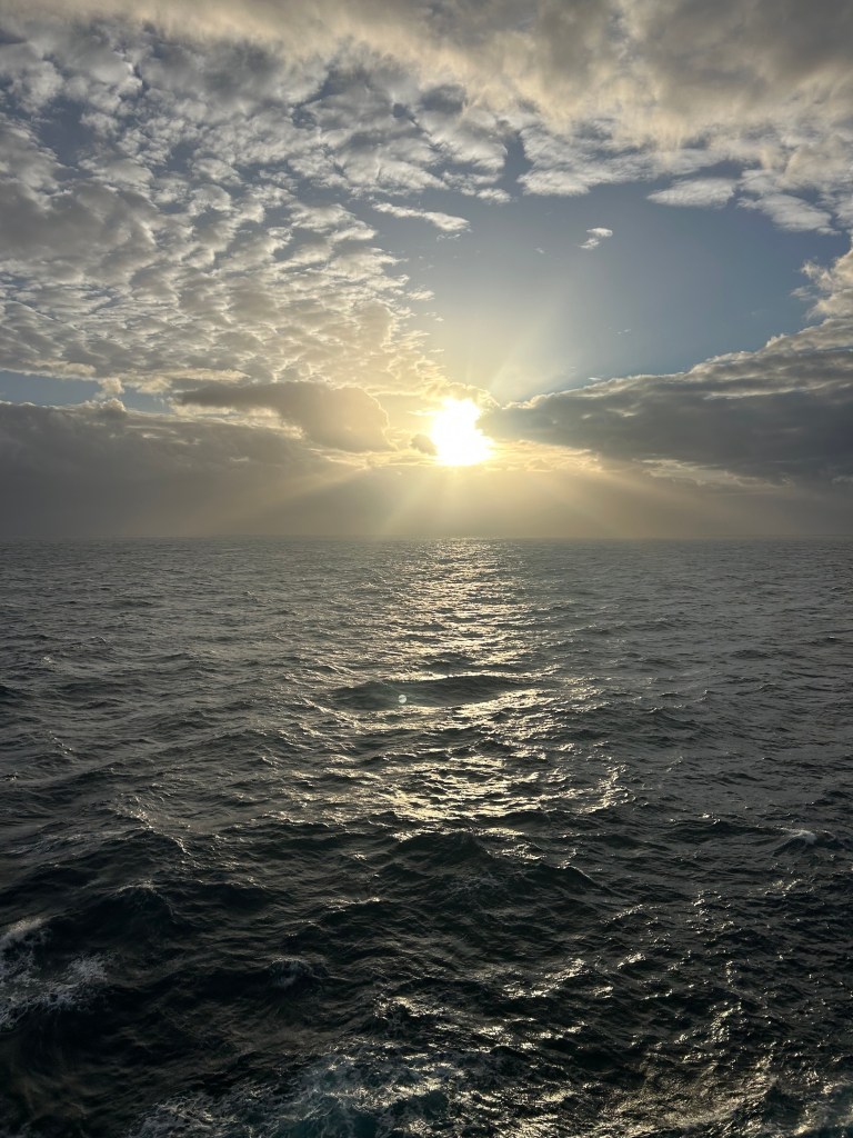 View from balcony on first sea day