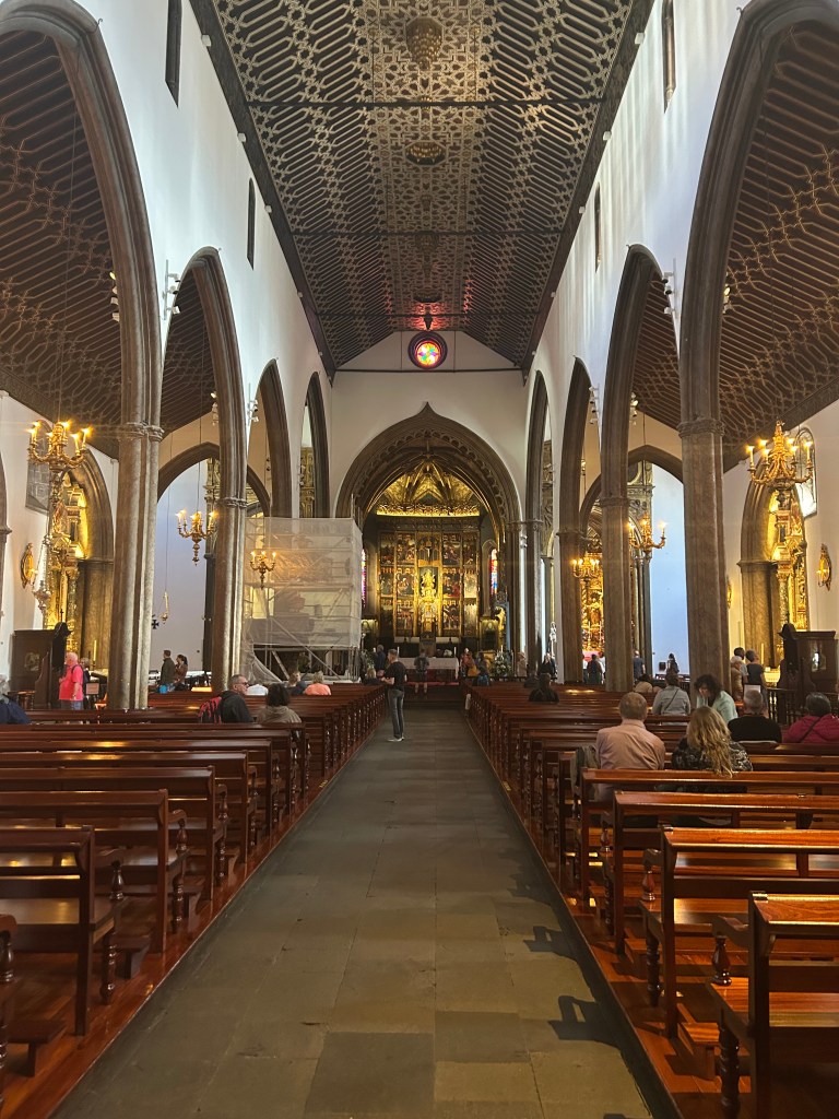 Inside of a church in old town Funchal