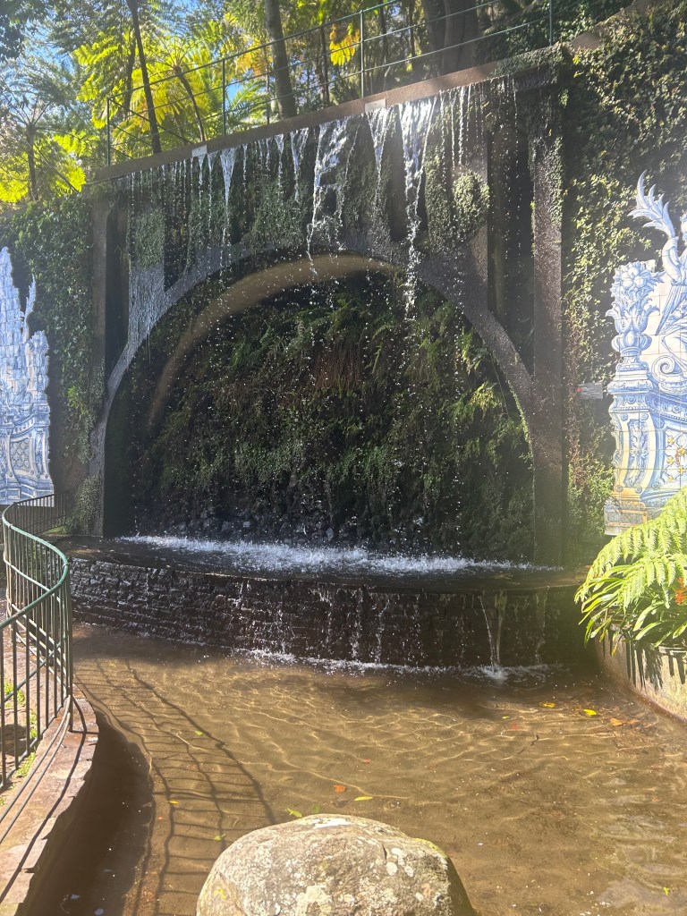 One of the many water features in Monte Palace Tropical Gardens