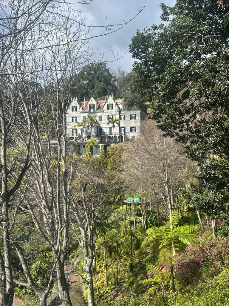 The view of Monte Palace from the café within the tropical gardens