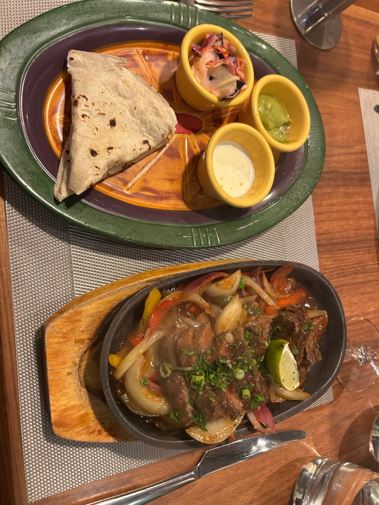 Steak fajitas from The Beach House restaurant