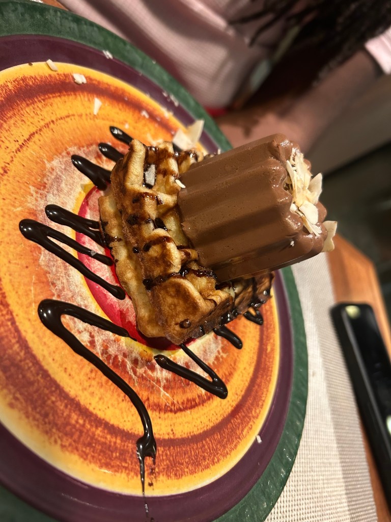 Coconut and chocolate budino at The Beach House restaurant