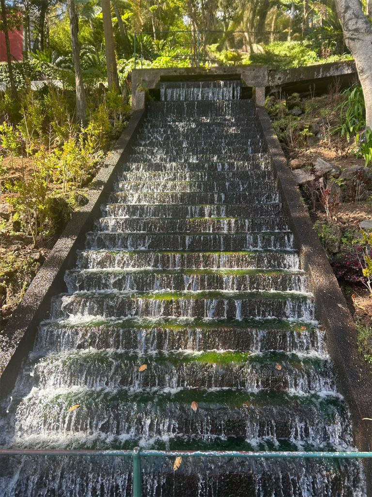 One of the many water features in Monte Palace Tropical Gardens